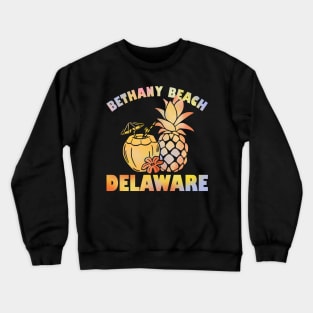 Summer Vacation Retro Sunset Delaware Bethany Beach Crewneck Sweatshirt